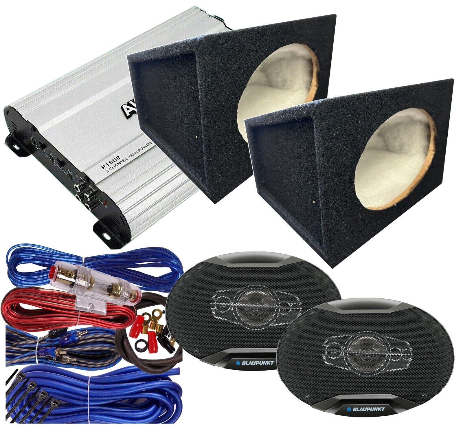 Blaupunkt GTX695 6x9" Speakers + 1500W Amplifier+ 2x S1 Car Speaker