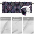 thumbnail image 3 of Flower Valances for Windows Abstract Purple Blue Green Lines Floral Texture Black Valance Curtains Rod Pocket Bathroom Small Window Treatments for Kitchen Living Room Bedroom, 54"x18", 3 of 7