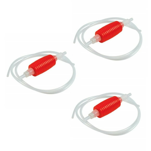 3pcs 2 Meter Red Syphon Tube Hand Fuel Pump Gasoline Siphon Hose Gas Oil Water Fuel Transfer Siphon Pump