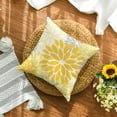 thumbnail image 4 of Sm:)e Yellow Gray Waterproof Dahlia Floral Throw Pillow Covers 18x18 Inch Set of 2, Outdoor Farmhouse Decorative Square Cushion Cases for Patio, Living Room, Sofa, Bed, 4 of 8