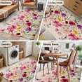 thumbnail image 5 of 3'x5' Area Rugs, Spring Flowers Indoor Outdoor Area Rug for Living Room Bedroom, Vintage Botanical Garden Florals Herbs Washable Bathroom Rugs Kitchen Floor Carpet Mats Home Decor Aesthetic, 5 of 8