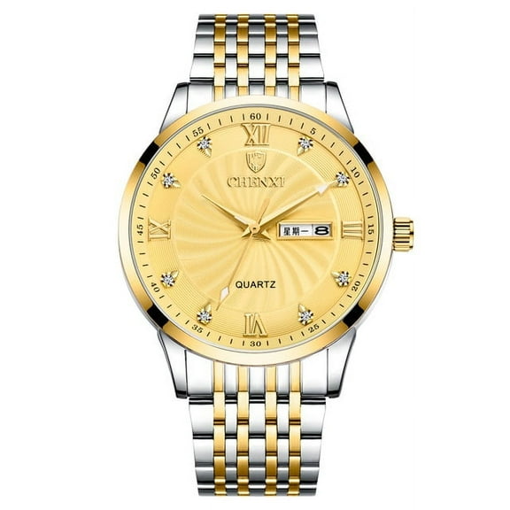 2022 New Couple Watches Luxury Brand CHENXI Men Quartz Watches For Women's Golden Full Steel Waterproof Clock Dress Lady Watch