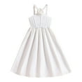 thumbnail image 1 of Robes pour Filles Couleur Unie Manches Courtes Pull Mignon Mode Décontracté Longue Robe Blanche 9-10 Ans, 1 of 4