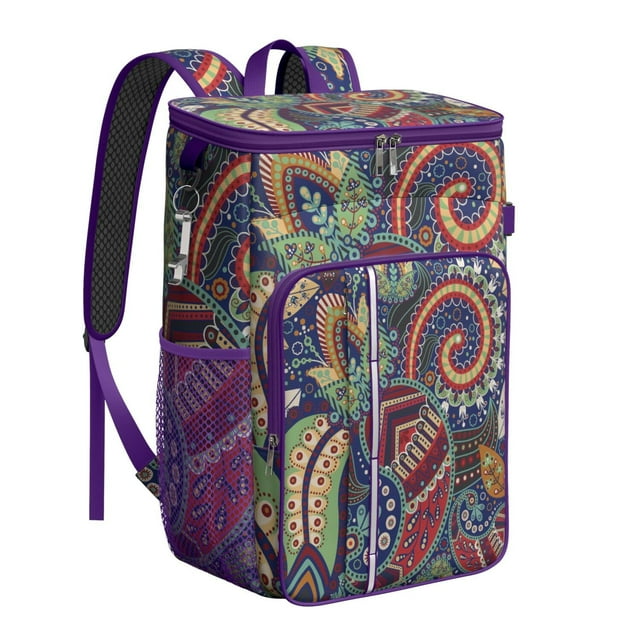 Classic Vintage Paisley Pattern Insulated Backpack Cooler - Leakproof 20L Capacity, Keeps Food & Drinks Cold for 20 Hours