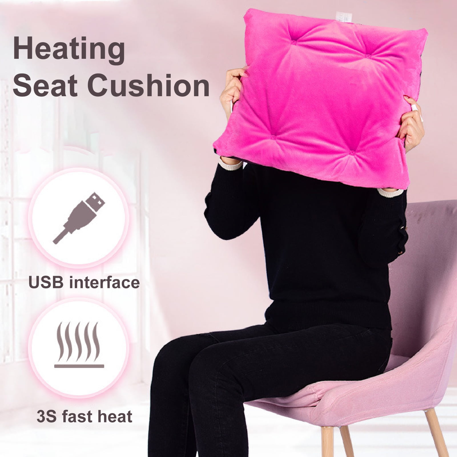  Heated Seat Cushion for Office Chair Chair Heating Pad Heated  Seat Cover Warm and Cosy Flannel Chair Seat Heating Pad for Office Chair,Plush  Seat Cushion Perfect for Winte Orange : Everything