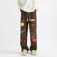 thumbnail image 4 of Pantalones rectos holgados con estampado de grafiti americano para hombre, pantalones de chándal de pierna ancha estilo Y2K para hombre, nuevos pantalones de moda de hip hop, 4 of 5