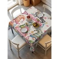 thumbnail image 2 of Spring Gnomes Suqare Tablecloth - 60 x 60 Inch, Farmhhouse Floral Botanical Rustic Waterproof & StainResistant Tablecloth, Washable Oil-proof Table Cover for Dining/Party/Wedding/Camping/Buffet, 2 of 9