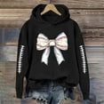 thumbnail image 4 of XPMWRP Women's Bow Graphic Print Sweatshirt Hoodie Thermal Long Sleeves Casual Pullover Winter Warm Sweatshirts With Pockets Black XL, 4 of 6