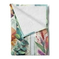 thumbnail image 2 of Ambesonne Eucalyptus Leaves Fleece Throw Blanket Leaf Geometrics 50"x60" Teal Multicolor, 2 of 5