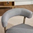 thumbnail image 6 of Dayalane Mid Century Modern Dining Chairs Set of 2,  Linen Upholstered Wooden Kitchen Chairs, Accent Chair Sidewith Curved Open Back  Chairs for Living Room Restaurant Reception, Grey, 6 of 14