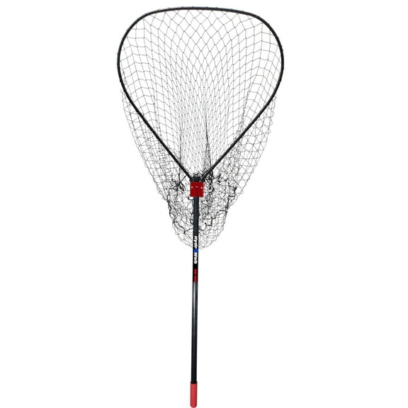HydroWeb HD-150 Extra-Large Catfishing Landing Net | 33"x35" Aluminum Hoop | Knotless Rubber-Coated Nylon | 48" Floating Fiberglass Handle