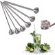 thumbnail image 2 of Cuchara de acero inoxidable, juego de pajita para bebida, 5 cucharas largas, cuchara con pajita de calidad alimentaria en forma de corazón para el hogar, cafetería, oficina y restaurante, 2 of 5