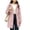 .Pink, variant on Girls Mid Length Hooded Ski Jacket Thick Waterproof Windproof Winter Coat with Fleece Lining Solid Color Casual Outerwear