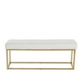 thumbnail image 1 of Heavenly Collection White PU Bench, PU Bench with Gold Stainless Steel, Stainless Steel Bench, Polished Bench, PU Bench, Gold Bench, Entryway Bench, 1 of 7