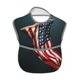 thumbnail image 2 of Susaid American Flag Print Bibs for Babies Toddlers Adjustable Waterproof Free Soft Durable Bibs for eating with Large Pocket Food Catcher, 2 of 8