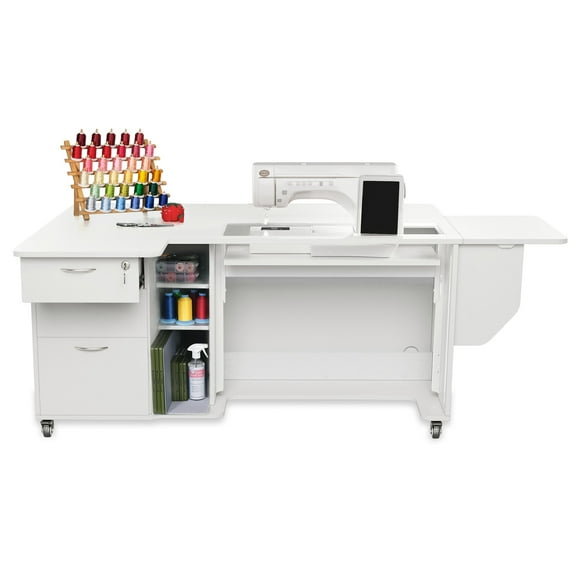 Kangaroo Kabinets Sydney Lite XL Sewing Cabinet - Ash White Drop Ship