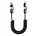 thumbnail image 1 of Cable Xtellar Usb A Tipo C Carga Rápida 240w En Espiral Para Coche Color Negro, 1 of 2