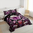 thumbnail image 4 of Manfei Dreamy Fuchsia Butterfly Full Size Comforter Sets, Mystic Galaxy Moon Bedding Comforter Set, Mandala Jungle Floral Reversible Bedding Sets, Breathable Home Decor, 3pcs, 4 of 9