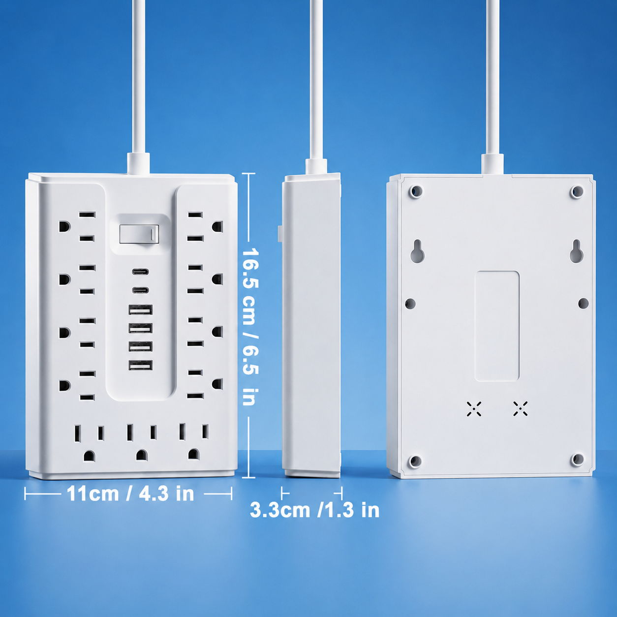 Bohashin 10ft Surge Protector Power Strip with 11 Outlets & USB photo 8