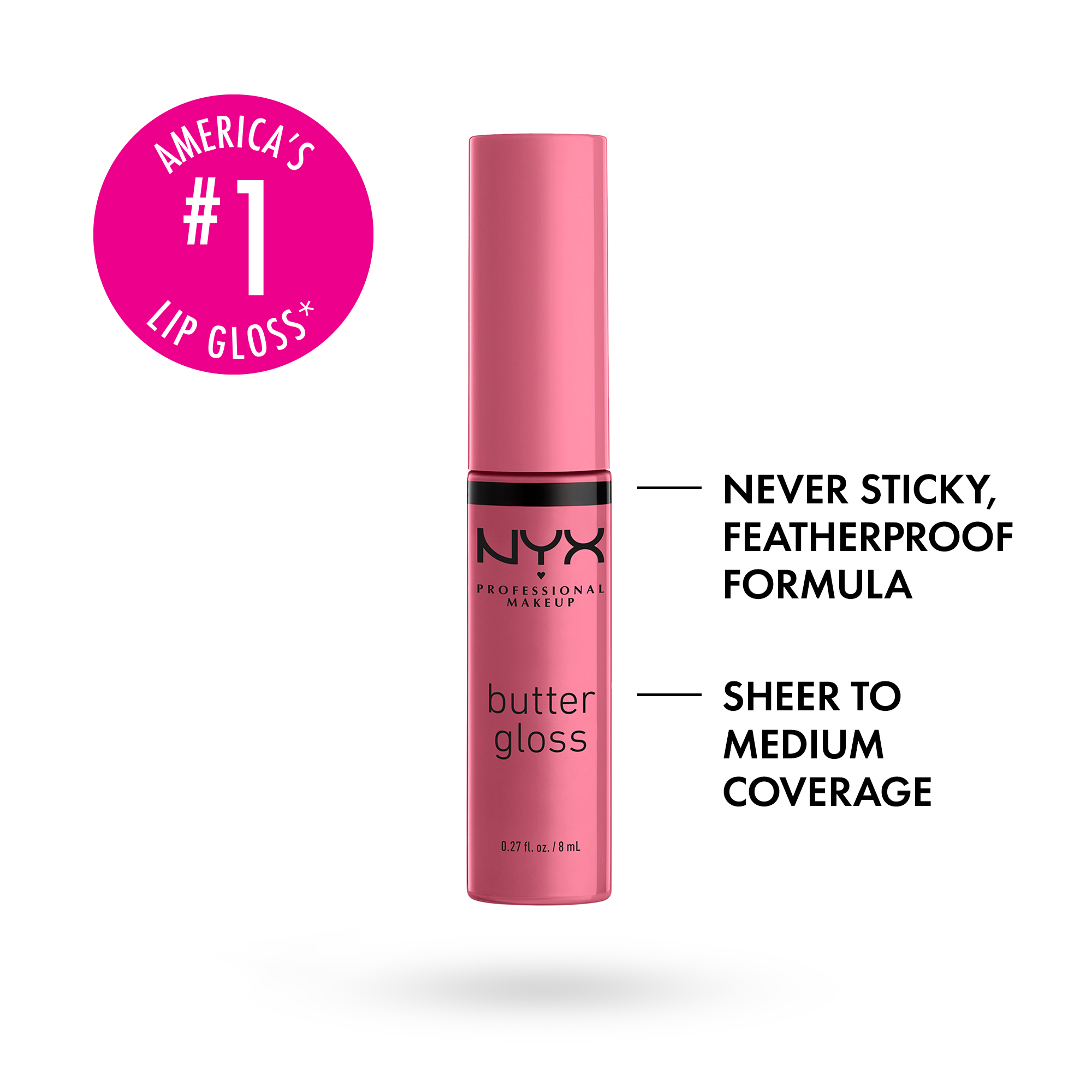 NYX Professional Makeup Butter Gloss, Non-Sticky Lip Gloss, Angel Food Cake, 0.27 Oz - image 3 of 13