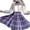 Purple, variant on Prolriy Plaid Skirts for Women Fashion Women Plaid Pleated A-Line Skirt Burnout High Waist Short Skirt Women's Skirts Beige L