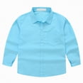 thumbnail image 5 of NIEWTR Boys Oxford Dress Shirt Long Sleeve Classic Button Down Solid Color Shirt for Uniform Church and Special Family Events（A-Sky Blue,11-12 Years), 5 of 9