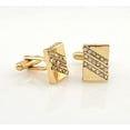thumbnail image 2 of Blingforfun Elegant Classic 3 Lines CZ Gold Tone Cufflinks Gift Boxed, 2 of 2