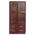 thumbnail image 4 of Better Home Products Sarah Modern Wood Double Sliding Door Armoire in Mahogany, 4 of 7