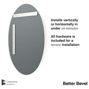 Better Bevel Frameless Oval Mirror, 24 x 36 Bathroom Wall Mirror w/Beveled Edge