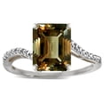 thumbnail image 2 of Star K � Big Stone Octagon Emerald Cut 10x8 Smoky Quartz Bypass solitaire ring, 2 of 9