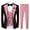 Pink, variant on ETHAN Mens Slim Suits Plaid 3 Pieces Polyester for Wedding Business Party Jacket Vest Pants Navy XS