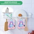 thumbnail image 6 of Oven Mitts 2 Pcs Pot Holders Sets Heat Resistant Hot Pads for Kitchen Cooking Baking 7"x9.8" Cute Girl Holding Bear, 6 of 7