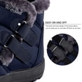 thumbnail image 5 of Botas de nieve para mujer, zapatos de invierno con forro polar cálido, botines hasta el tobillo, cómodos, sin cordones, impermeables, para senderismo al aire libre, 5 of 5