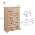 thumbnail image 2 of OKD 48" Tall 6 Drawers Dresser for Bedroom, Farmhouse Wooden Chest of Drawers, Closet Clothes Storage Organizer for Bedroom, Living Room, Natural Oak, 2 of 5