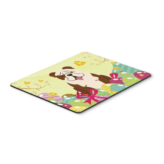 Carolines Treasures BB6121MP Easter Eggs English Bulldog Brindle White Mouse Pad Hot Pad or Trivet Large multicolor