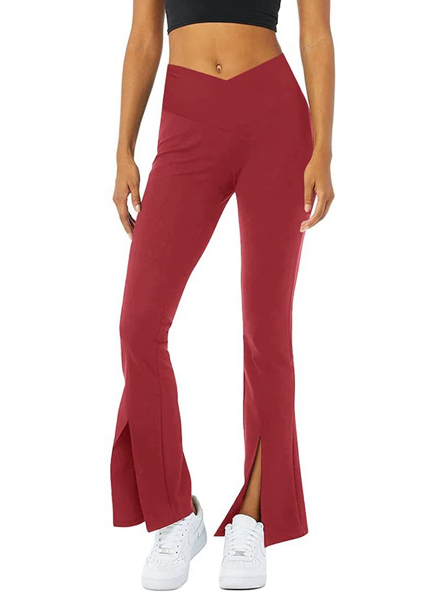 Lumento High Waist Casual Yoga Pants For Women Comfy Workout Bootleg