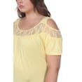 thumbnail image 3 of White Mark Women's Plus Size Bexley Lace Cold Shoulder Tunic Top, 3 of 4