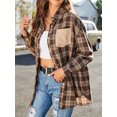 thumbnail image 4 of Txlixc Chaquetas a cuadros para mujeres, solapas y botones de manga larga, chaquetas y abrigos casuales Txlixc moda, 4 of 9