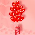 thumbnail image 2 of Kit de decoración Kortes con forma de corazón rojo, 50 unidades, 25 cm, lámina, 2 of 6