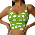 thumbnail image 2 of Haiem Funny Sheep Doing Yoga Pattern Womens Sports Bra - U Neck Padded Low Impact Yoga Bra Workout Crop Top Gym Moisture-Wicking Workout Vest -X-Large, 2 of 9