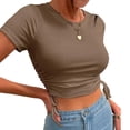 thumbnail image 2 of Camiseta corta ajustada para mujer,Camiseta de manga corta para mujer Camiseta corta ajustada para mujer Camiseta corta ajustada para mujer Durabilidad probada en el tiempo, 2 of 6