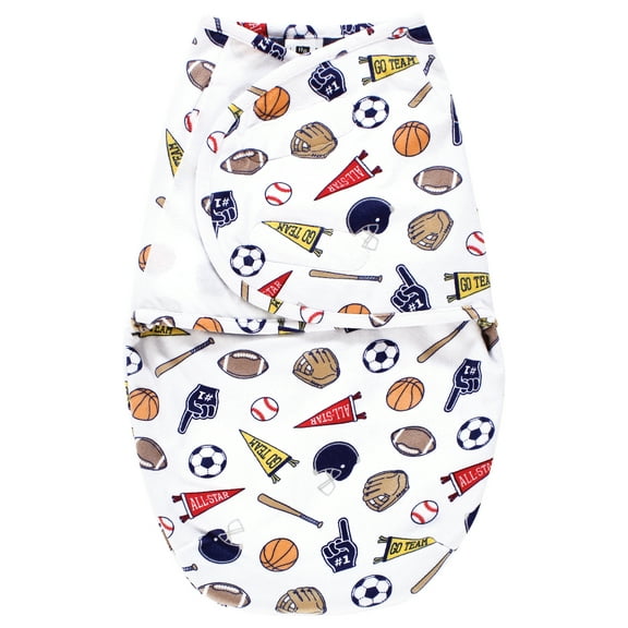 Hudson Baby Infant Boy Plush Faux Fur Swaddle Wrap, Sports Fan, 0-3 Months