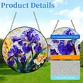 thumbnail image 2 of Iris Flowers Stained Glass Suncatcher Colored Handmade Window Hangings Glass Suncatcher Crafts Kits for Indoor Garden Christmas Decoration 16x16cm(12), 2 of 7