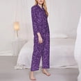 thumbnail image 3 of Honeii Purple Glitter print Women's Pajama Sets Long Sleeve Button Down Sleepwear Nightwear Soft Pjs Lounge Sets-X-Large, 3 of 7