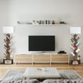 thumbnail image 5 of OUTONLIFE Tree Bookshelf with Light, 6-Tier Floor Standing Bookcase with Drawer for Living Room Bedroom, Office, Walnut, 5 of 9