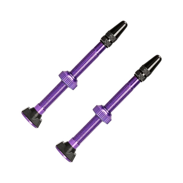 Advancent 2 piezas de vástago sin cámara, gran sellado, boquilla de Metal de aleación de aluminio a prueba de herrumbre, instalación Ciclismo Violeta