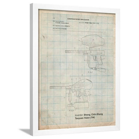 Paintball Gun Patent Art Framed Print Wall Art By Cole