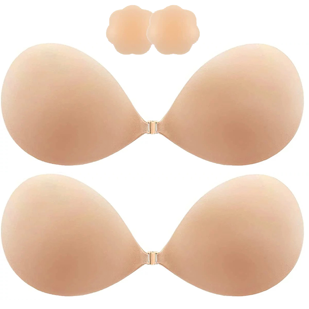 2 Pairs Backless Bra, Sticky Bra, Reusable Adhesive Bra, Strapless Bras