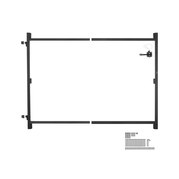 VEVOR Gate Building Kit, Fits 36 to 60 in Wide Openings, Up from 6 to 7 ft High Fence, Adjustable Gate Building Kit, Anti Sag Full Gate Frame Kit with Latch Lock and Screws, for Wooden Fence, Iron