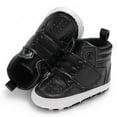 thumbnail image 4 of Baby Boys PU Anti-Slip Shoes Sneakers Toddler High Top Soft Soled Antislip Walkers, 4 of 5